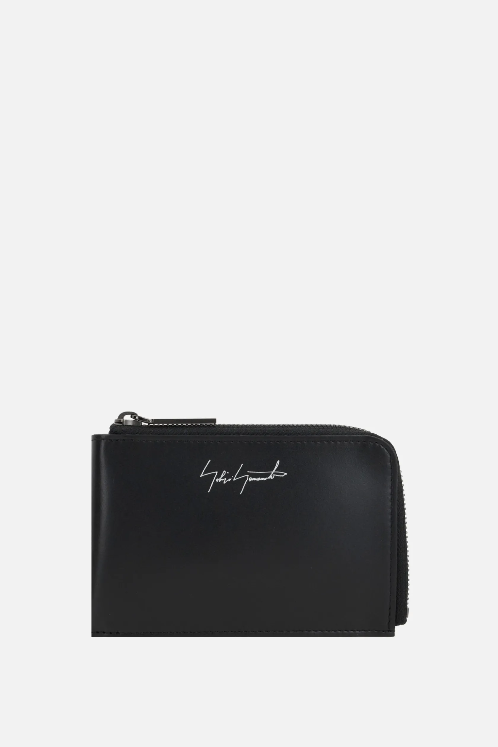 Portafogli>DISCORD YOHJI YAMAMOTO portafogli half-zip in pelle liscia Nero