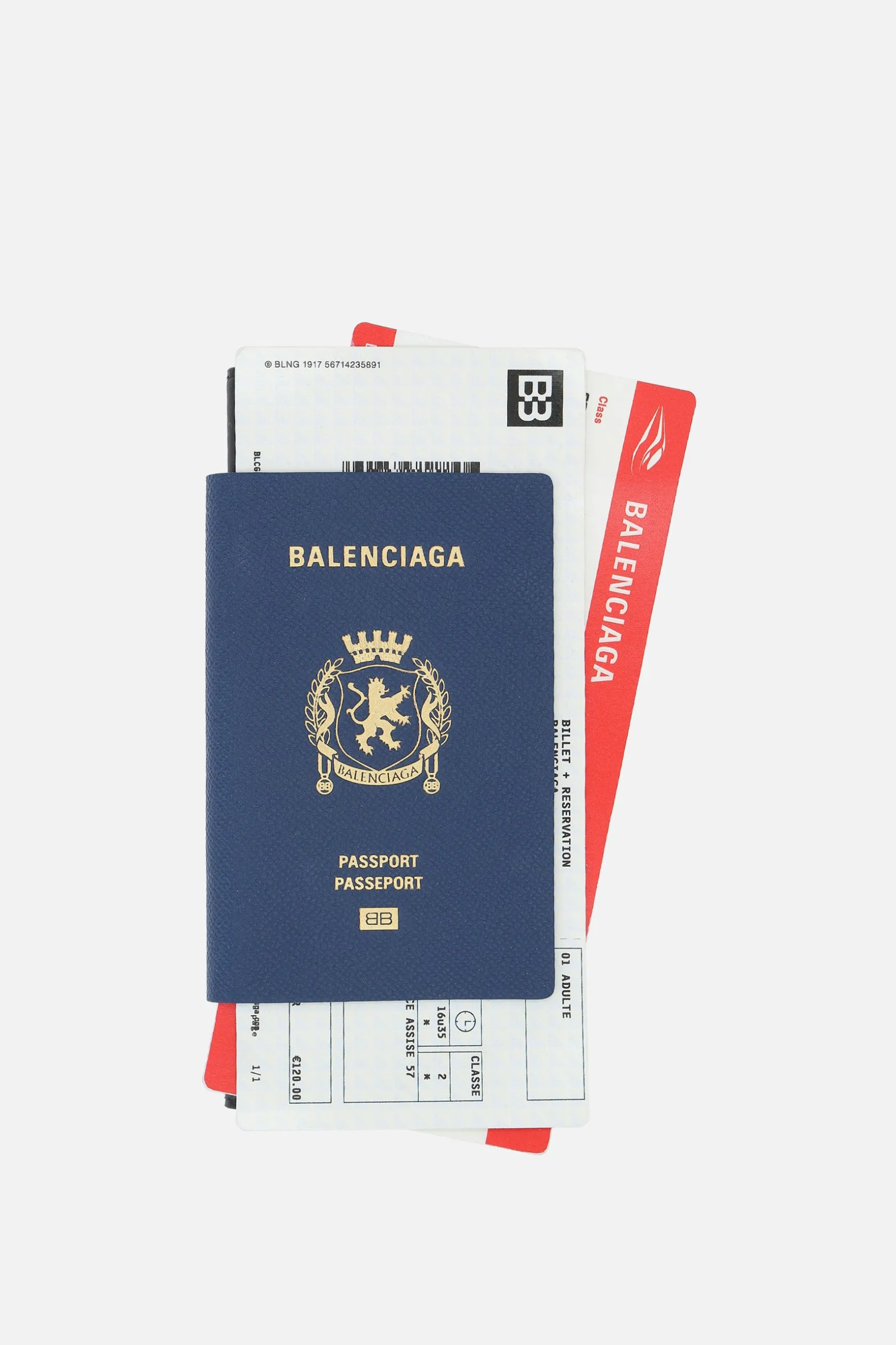Portafogli>BALENCIAGA portafogli Passport in pelle texturizzata e liscia Multicolor