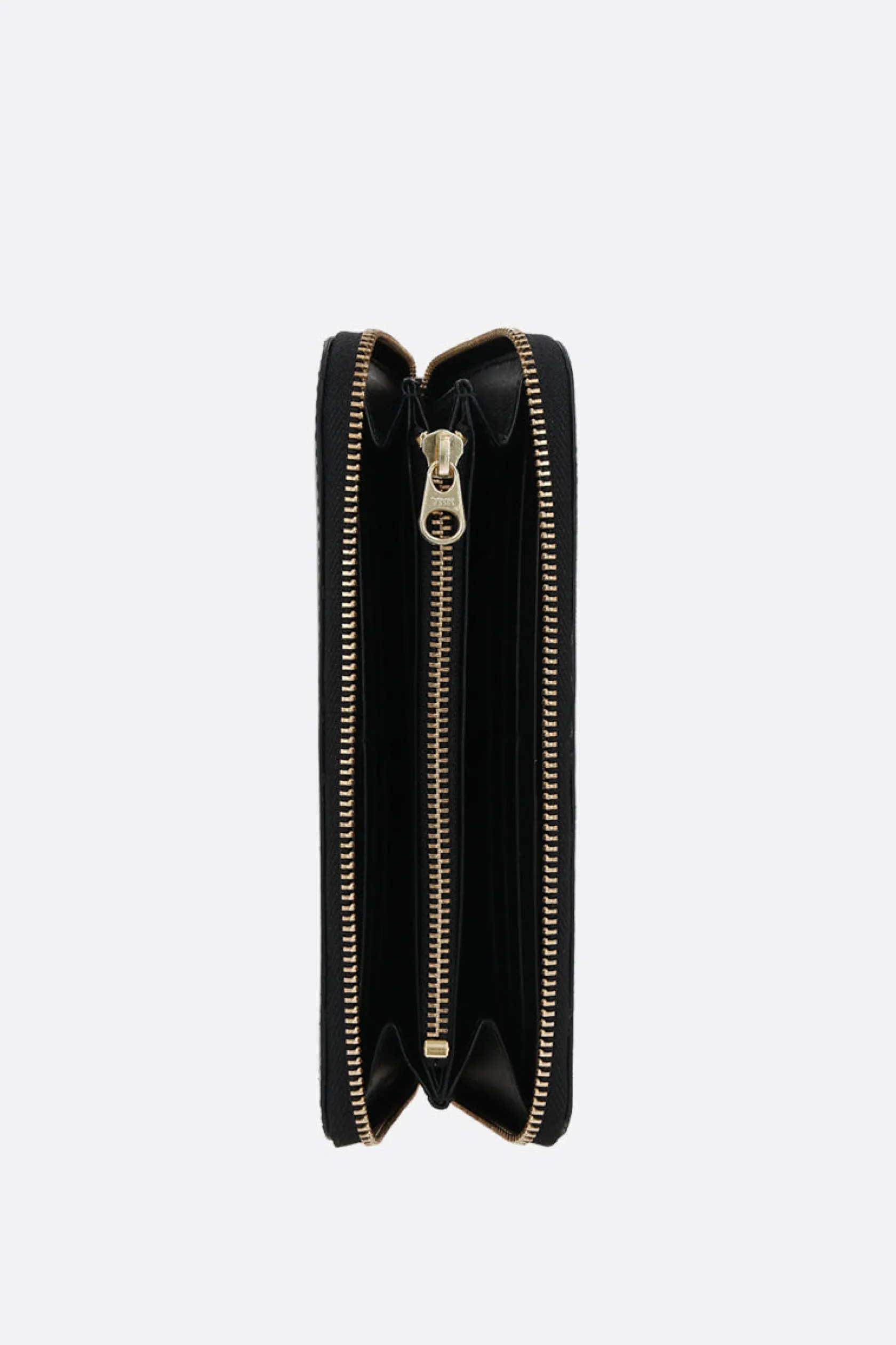 Portafogli>COMME DES GARÇONS WALLET portafogli zip-around in pelle liscia stampa logo Nero