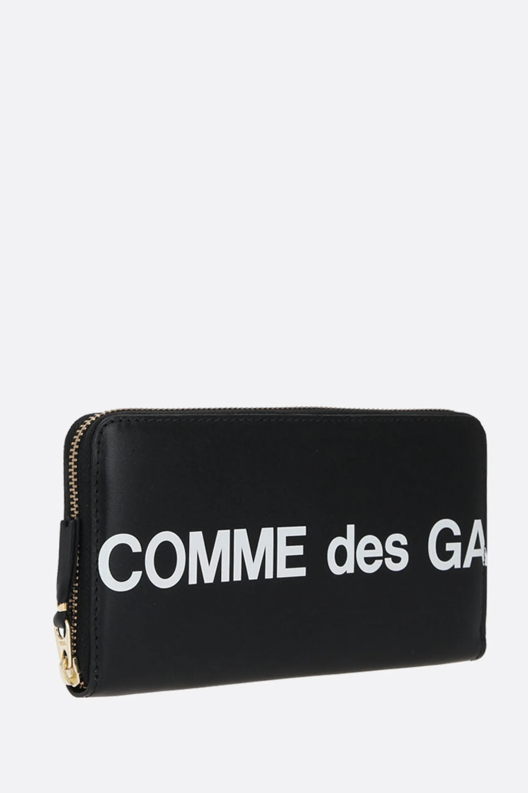 Portafogli>COMME DES GARÇONS WALLET portafogli zip-around in pelle liscia stampa logo Nero