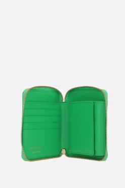 Portafogli>COMME DES GARÇONS WALLET portafogli zip-around small in pelle liscia Verde