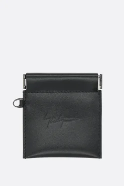 Piccola Pelletteria>DISCORD YOHJI YAMAMOTO portamonete in pelle liscia con catena Nero