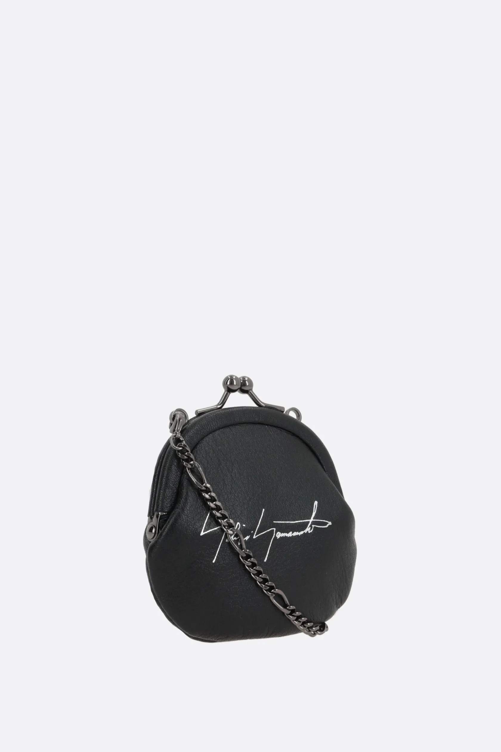 Piccola Pelletteria>DISCORD YOHJI YAMAMOTO portamonete in pelle liscia con catena Nero