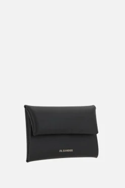 Piccola Pelletteria>JIL SANDER portamonete in pelle liscia Nero