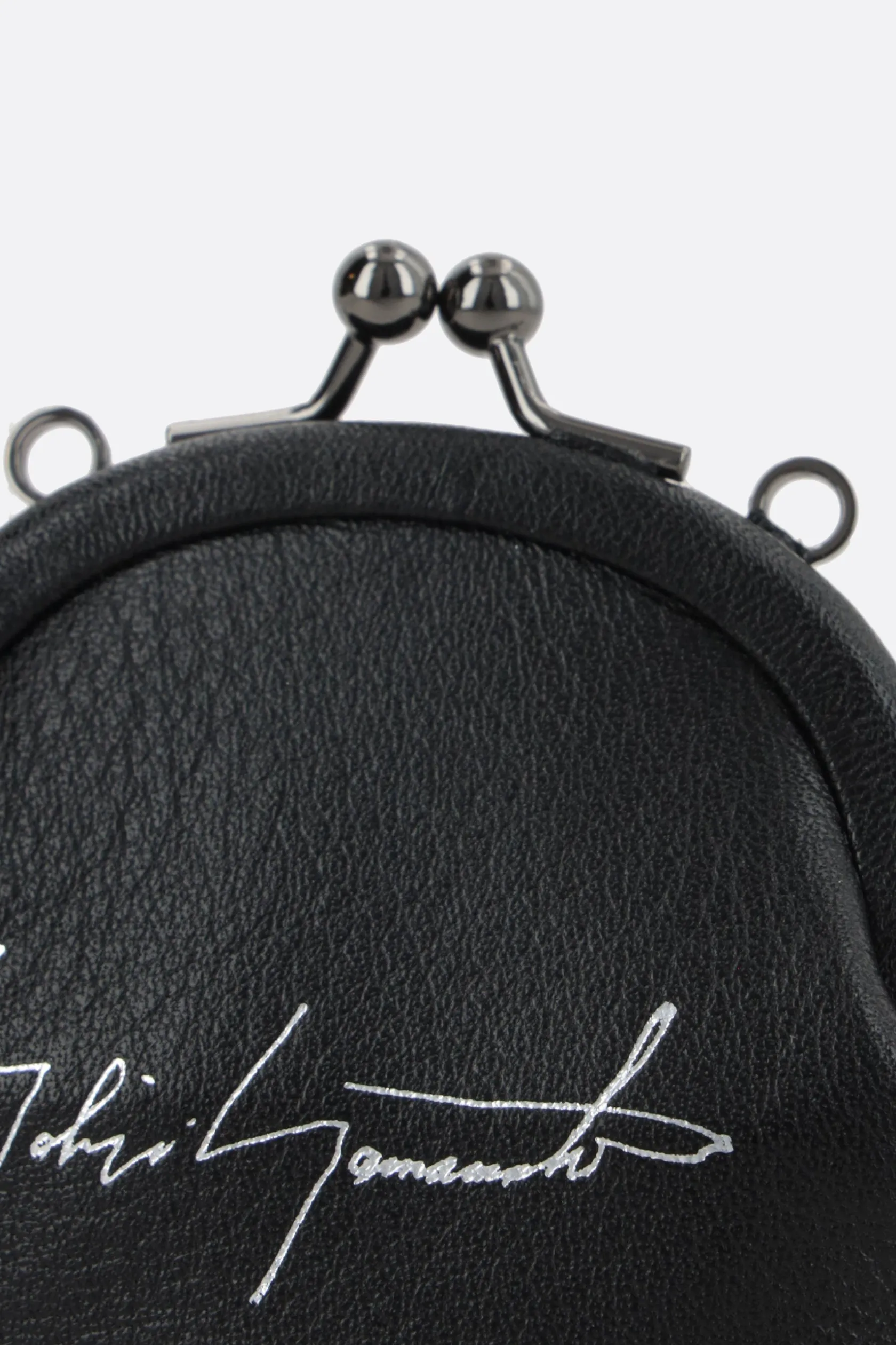 Piccola Pelletteria>DISCORD YOHJI YAMAMOTO portamonete in pelle liscia con catena Nero