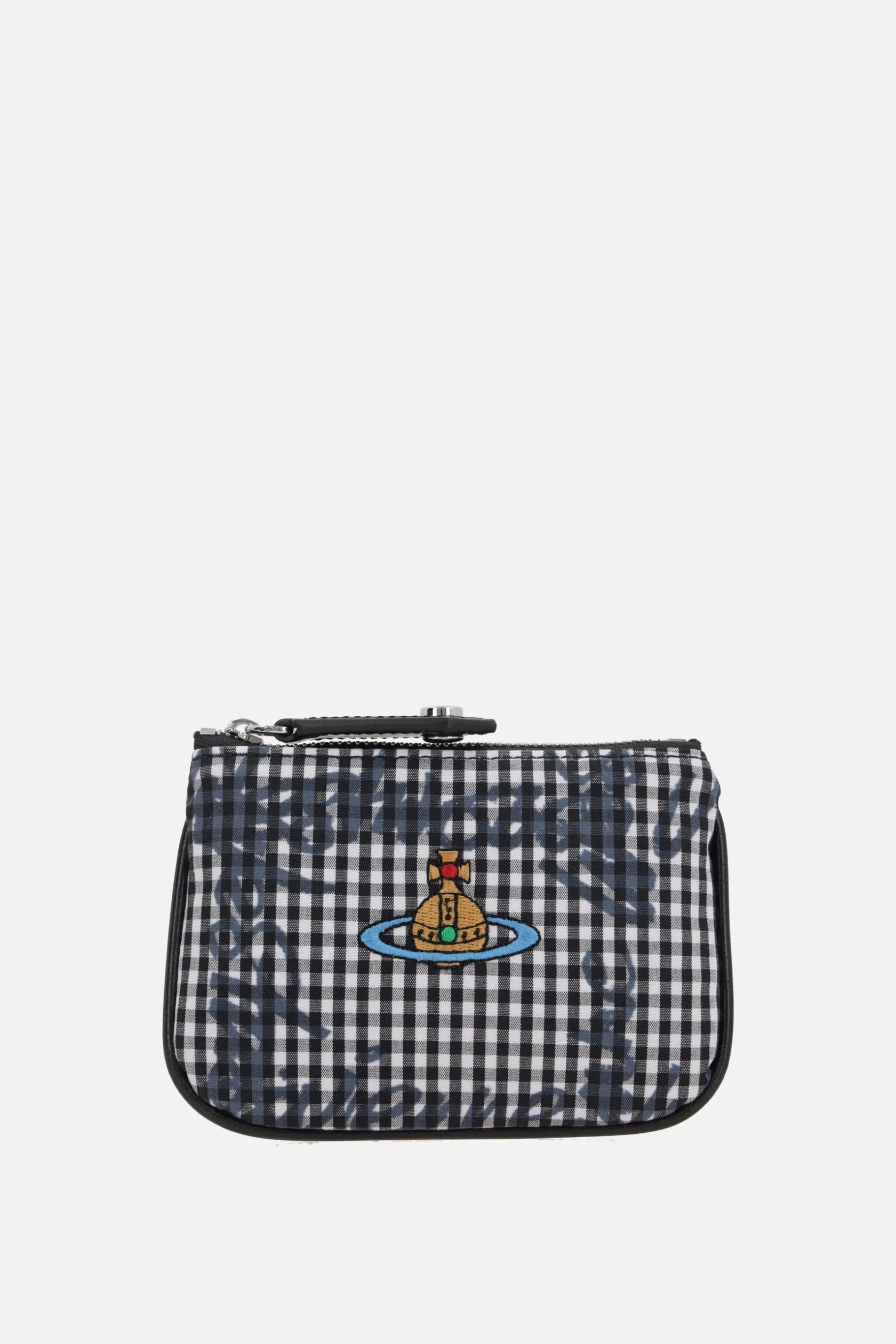 Piccola Pelletteria>VIVIENNE WESTWOOD portamonete in tessuto Gingham Nero