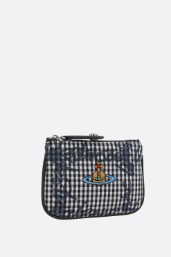 Piccola Pelletteria>VIVIENNE WESTWOOD portamonete in tessuto Gingham Nero