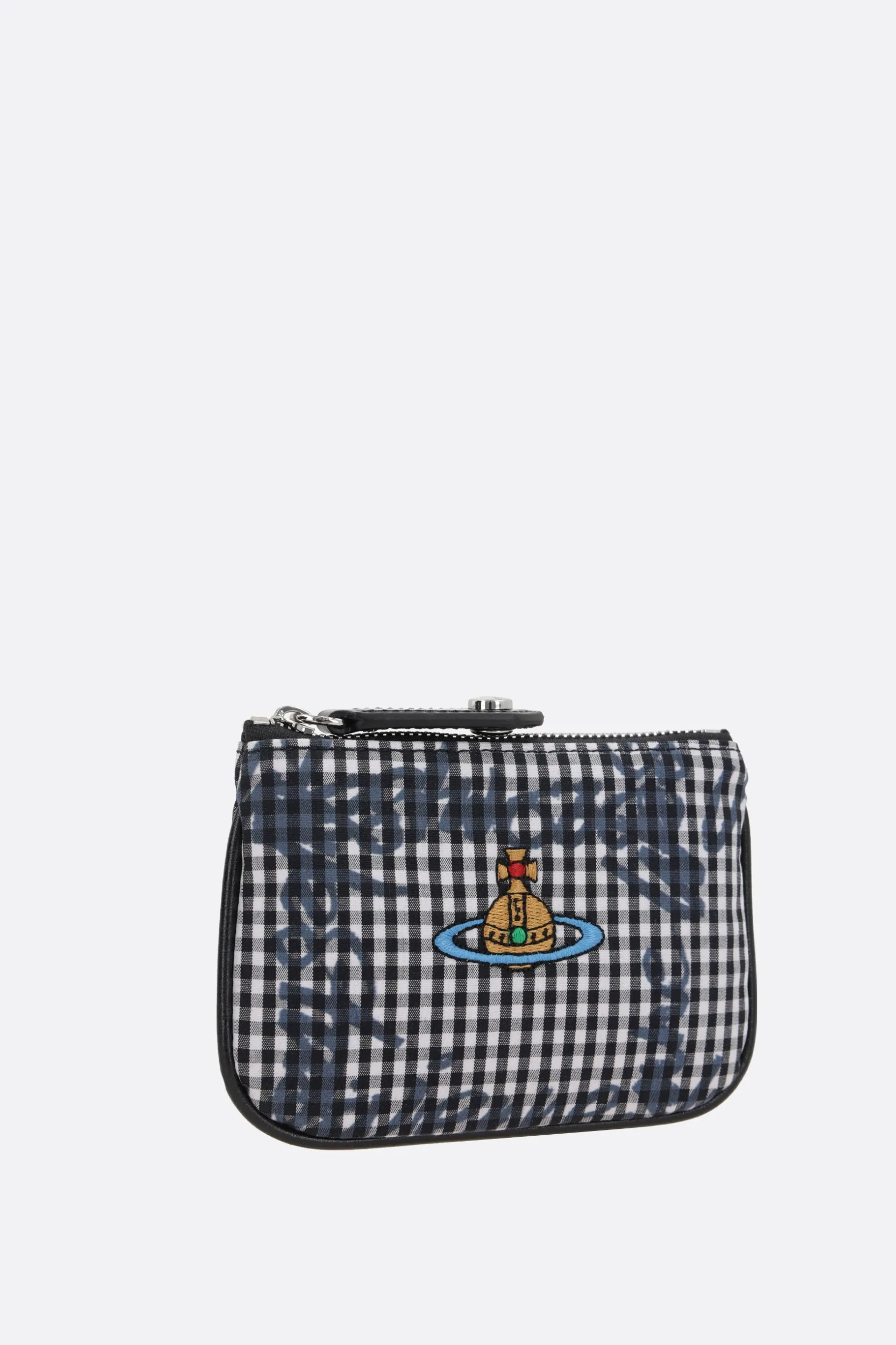Piccola Pelletteria>VIVIENNE WESTWOOD portamonete in tessuto Gingham Nero