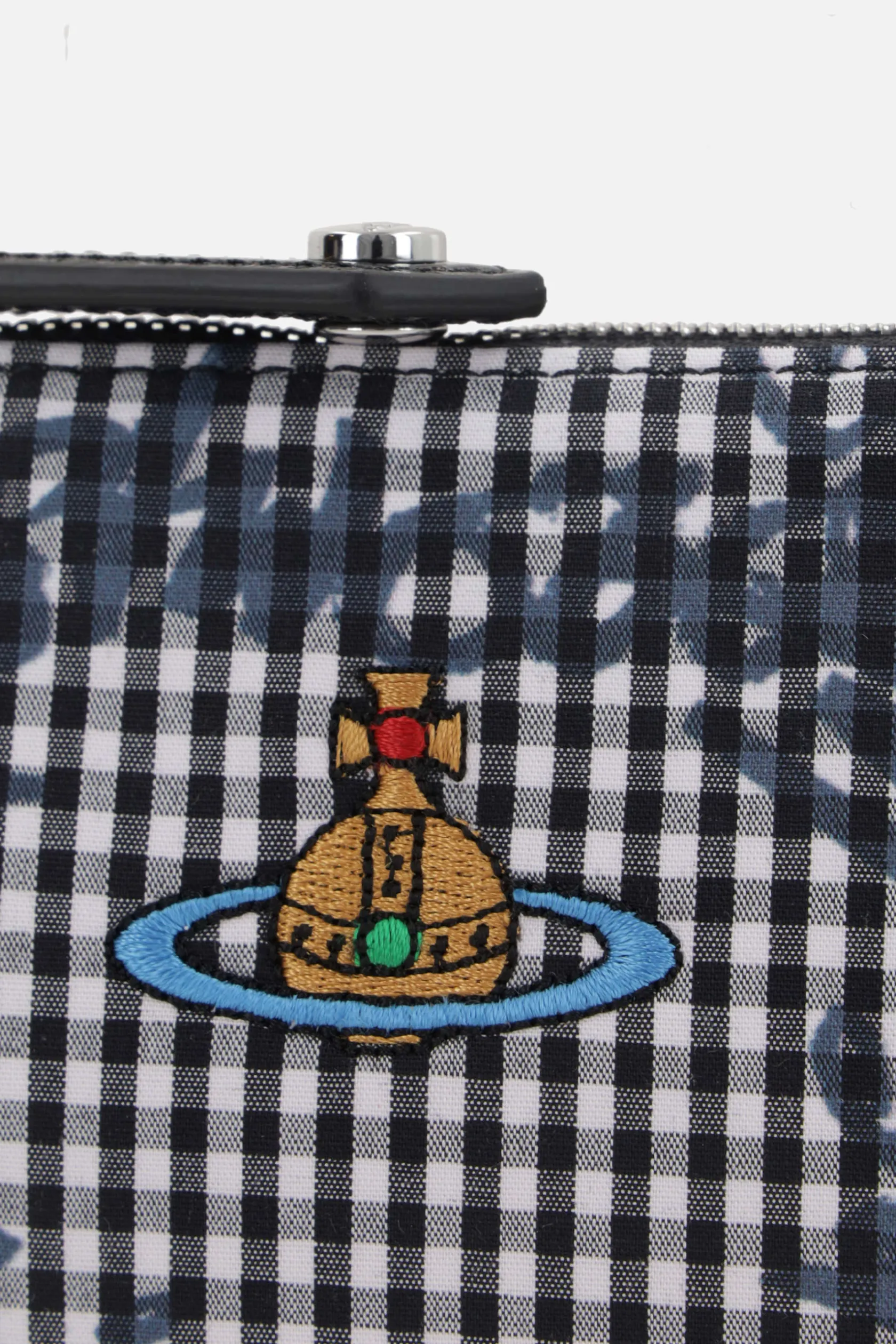 Piccola Pelletteria>VIVIENNE WESTWOOD portamonete in tessuto Gingham Nero