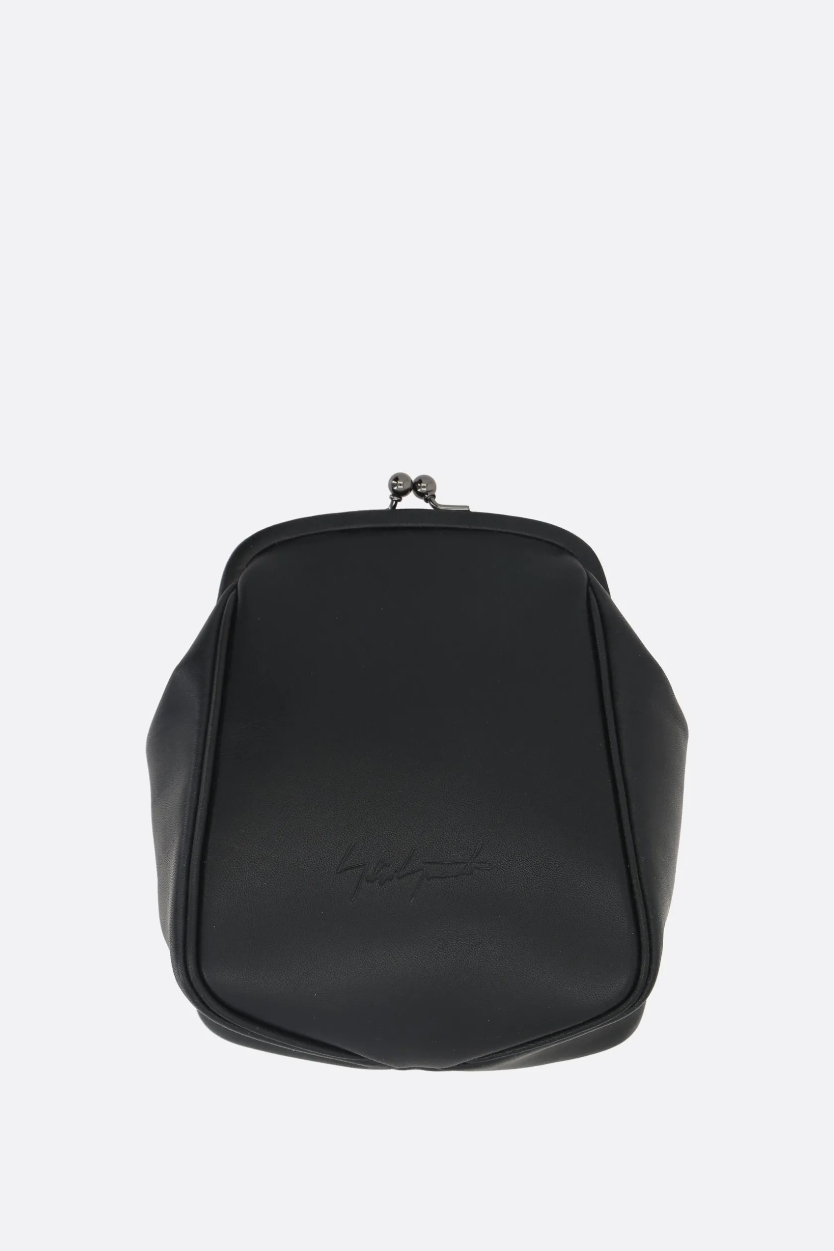 Borse A Tracolla>DISCORD YOHJI YAMAMOTO pouch Clasp media in pelle liscia Nero