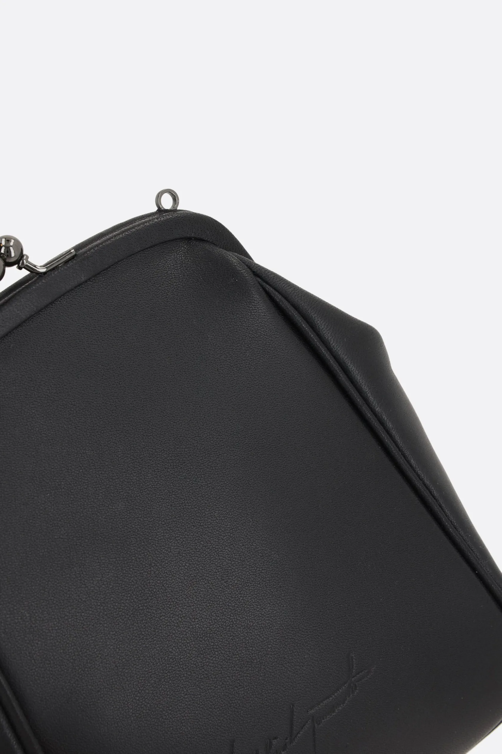 Borse A Tracolla>DISCORD YOHJI YAMAMOTO pouch Clasp media in pelle liscia Nero