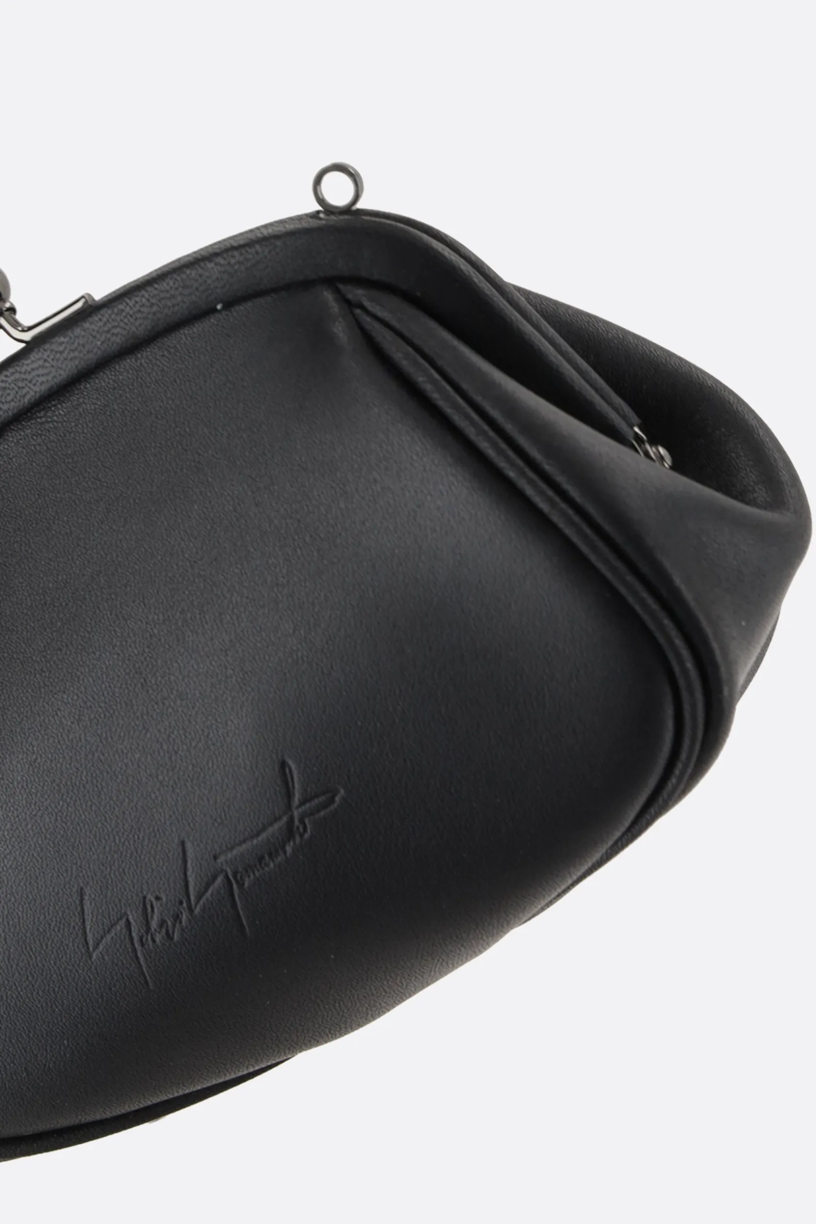 Borse A Tracolla>DISCORD YOHJI YAMAMOTO pouch Double Clasp in pelle liscia Nero