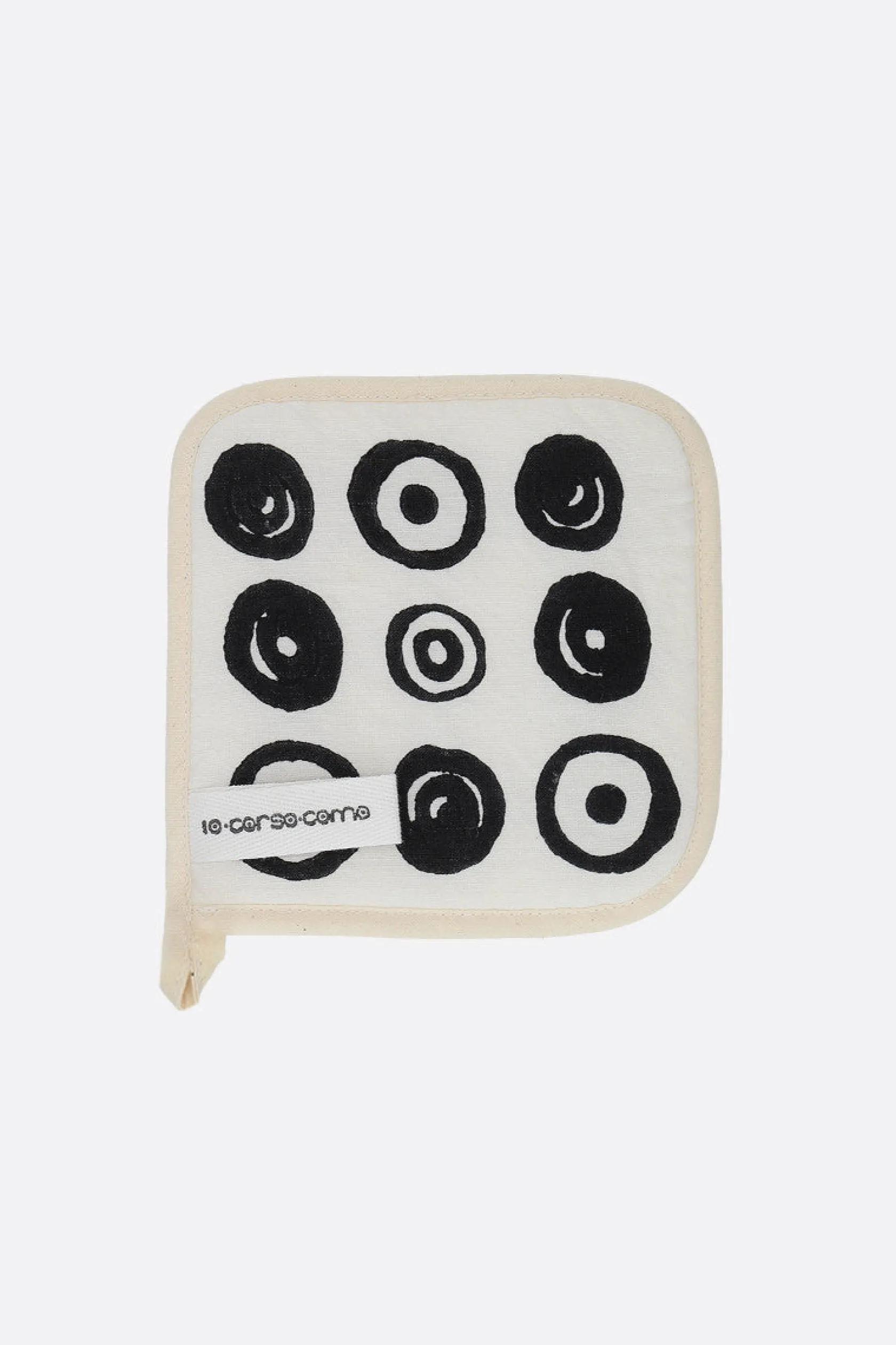 Lifestyle>10 CORSO COMO presina in lino stampa cerchi signature Bianco