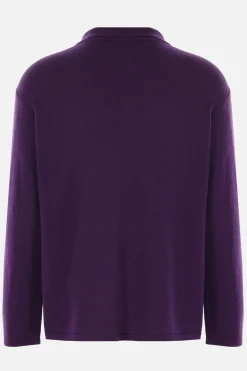 Topwear>NAMACHEKO pullover a polo Bird Feather in lana Viola
