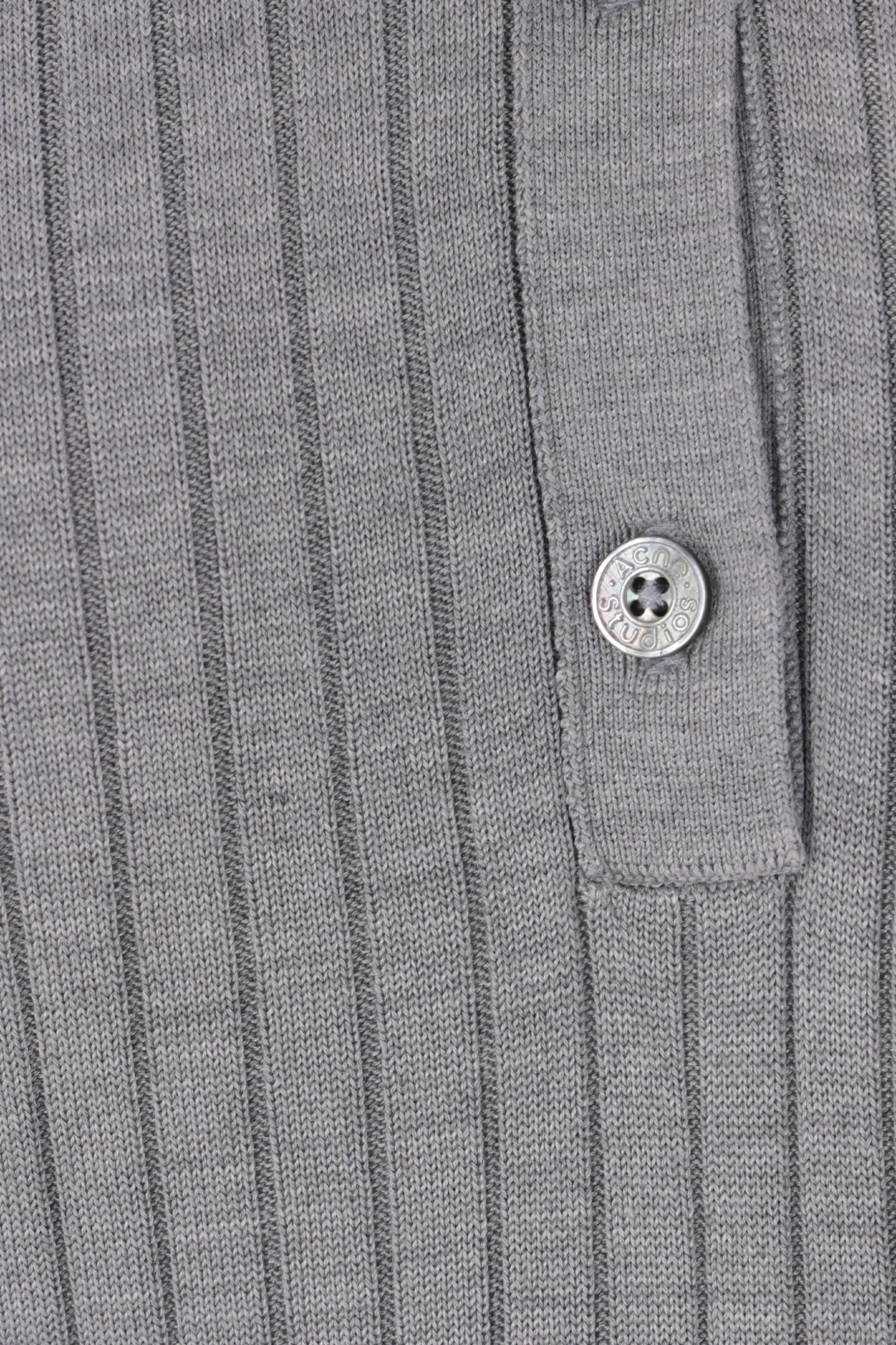 Topwear>ACNE STUDIOS pullover a polo in seta a coste Grigio