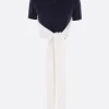 Topwear>LOEWE pullover cropped a polo in misto lana e cashmere Blu