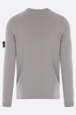 Topwear>STONE ISLAND pullover in cotone con badge logo Blu