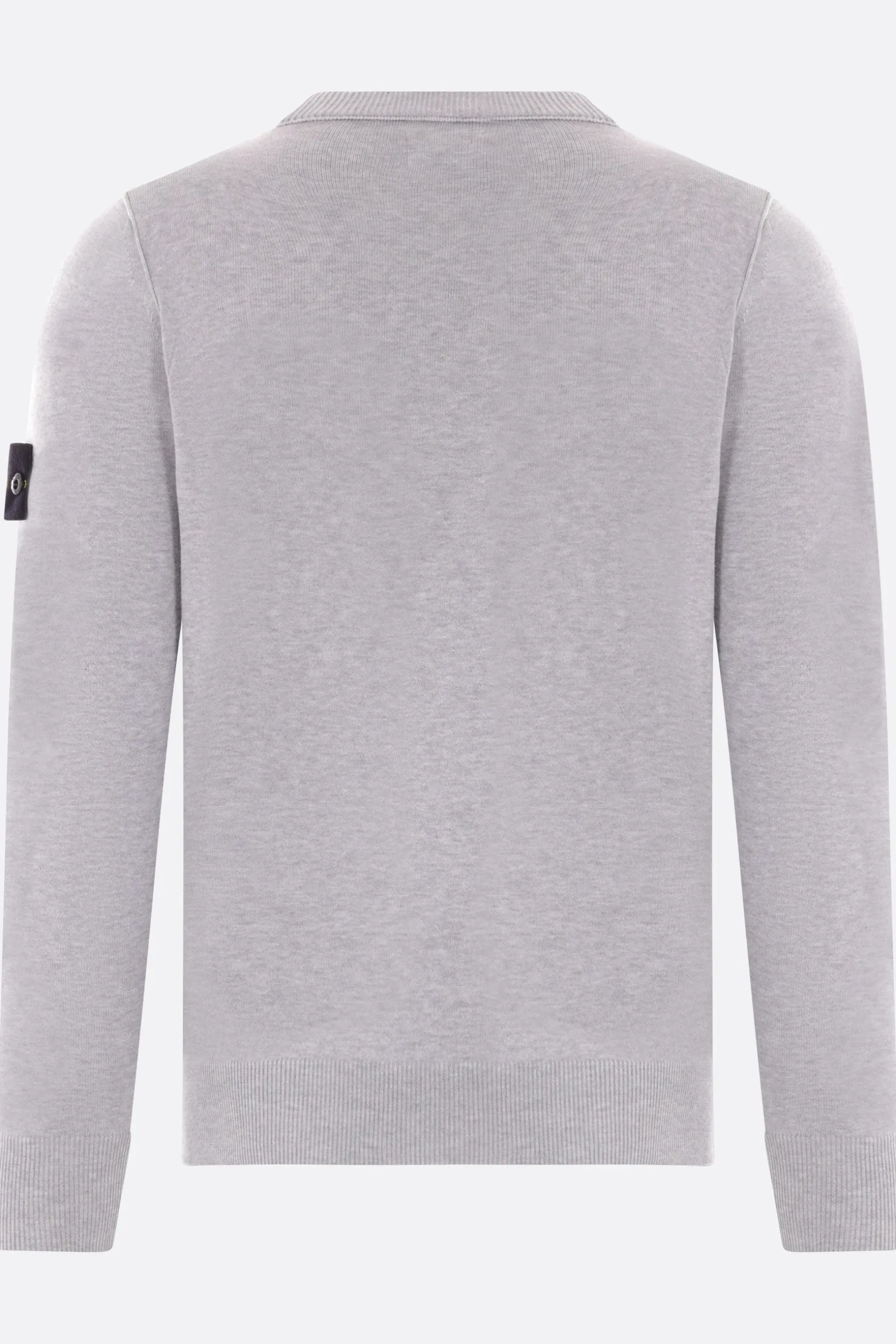 Topwear>STONE ISLAND pullover in cotone con badge logo Grigio