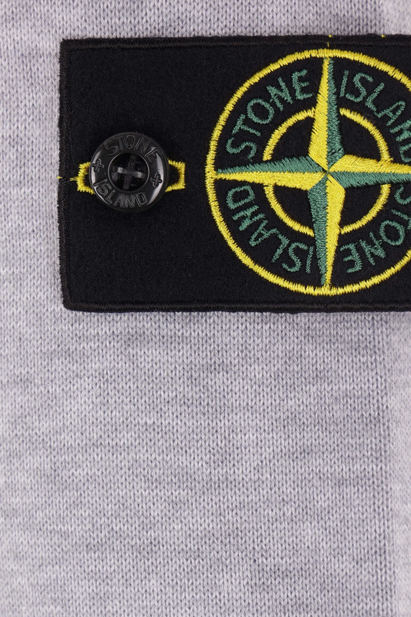Topwear>STONE ISLAND pullover in cotone con badge logo Grigio