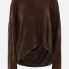 Topwear>UMA WANG pullover in cotone e seta Marrone