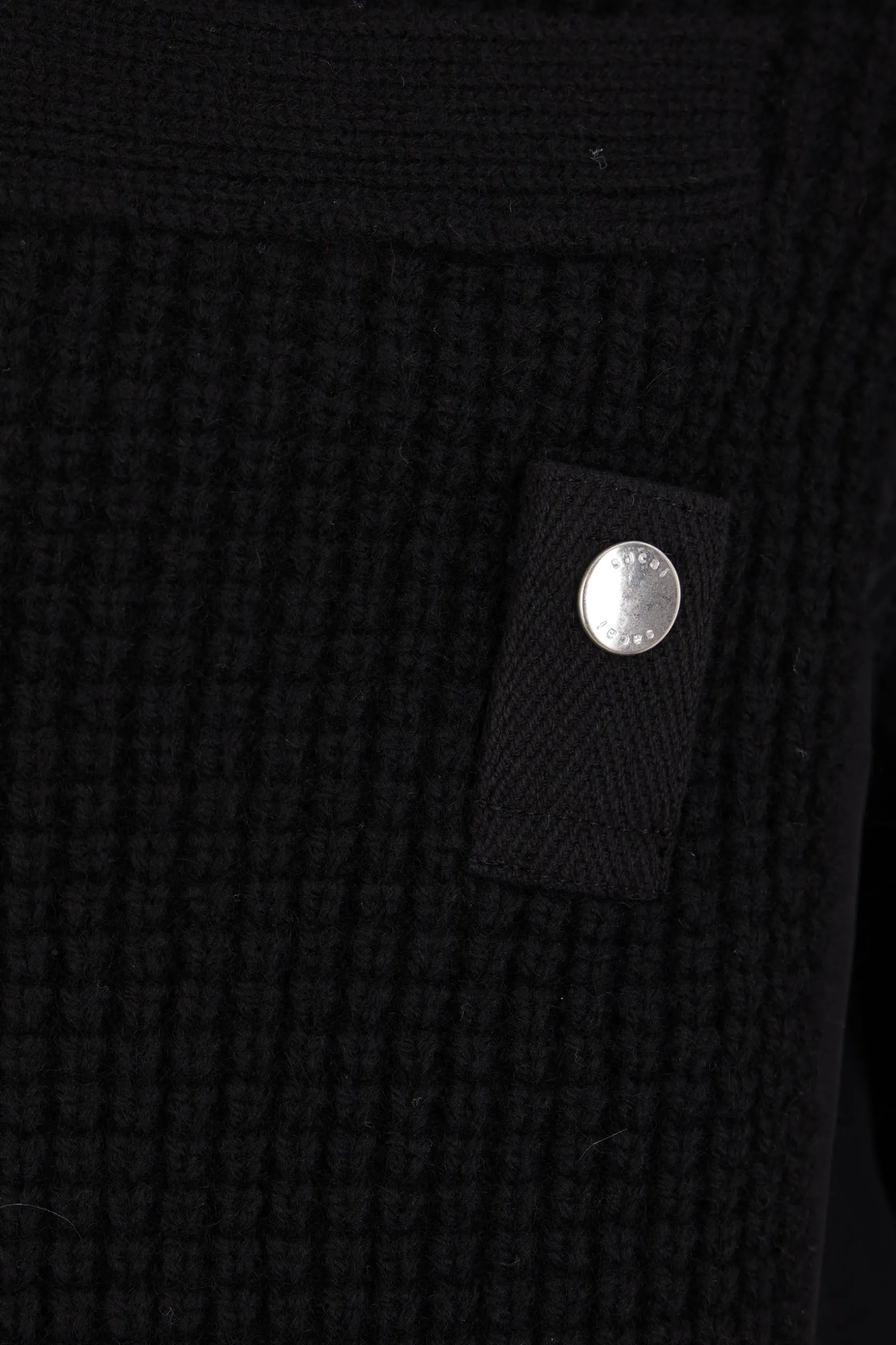 Topwear>SACAI pullover in lana e twill Nero