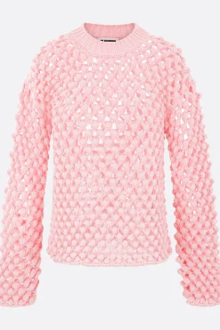 Topwear>JIL SANDER pullover in maglia a punto popcorn Rosa