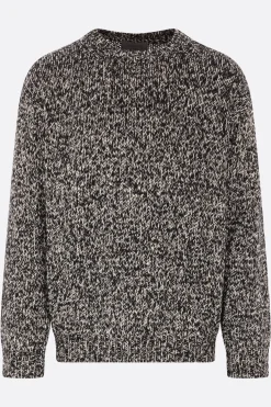 Topwear>YOHJI YAMAMOTO pullover in maglia di lino e seta Nero