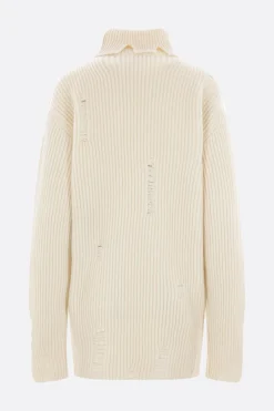 Topwear>ANN DEMEULEMEESTER pullover oversize Tone in lana a coste Bianco