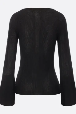 Topwear>CFCL pullover Soft Portrait in maglia a costine Nero