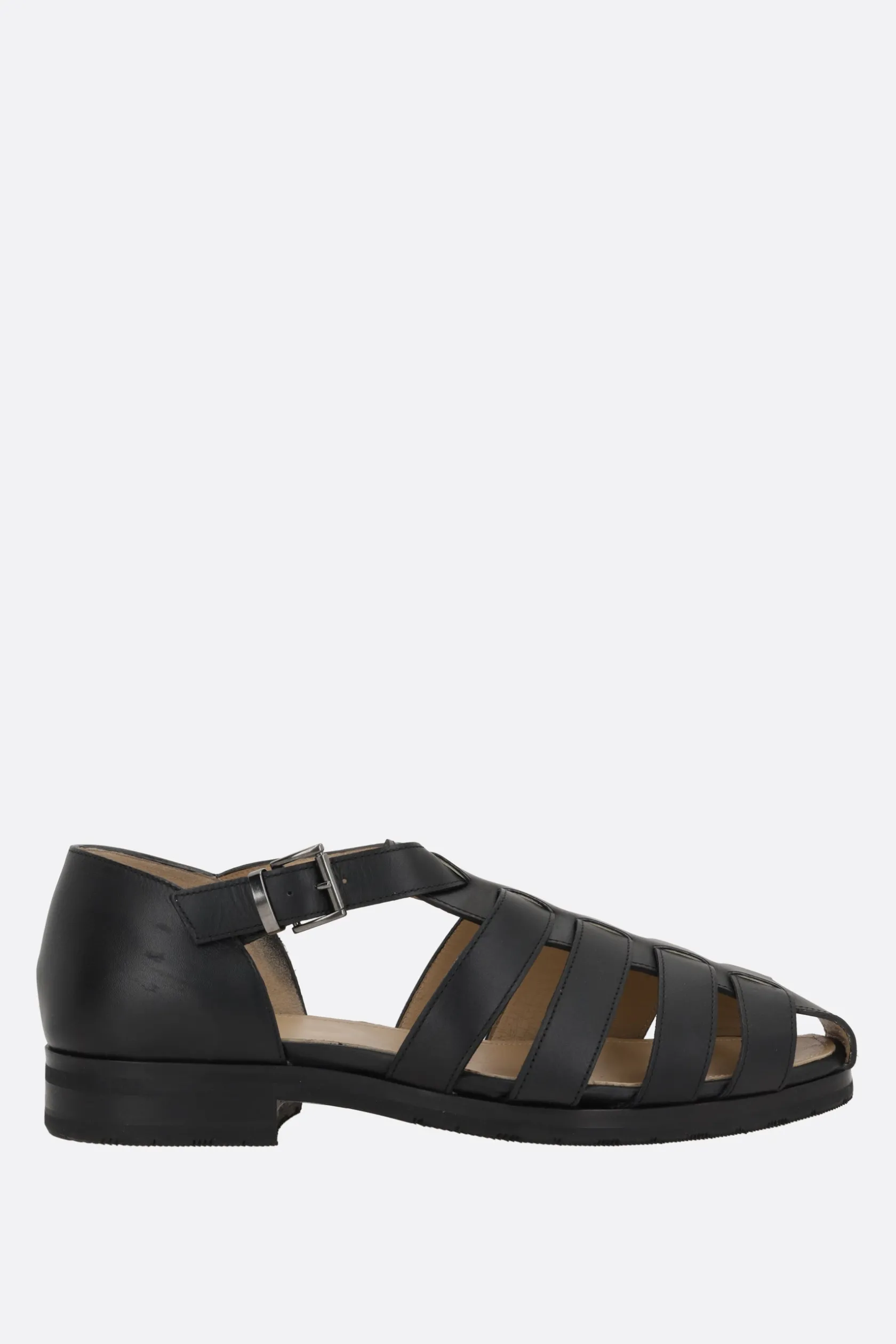 Sandali Flat>PARABOOT sandalo flat Ferret in pelle liscia Nero
