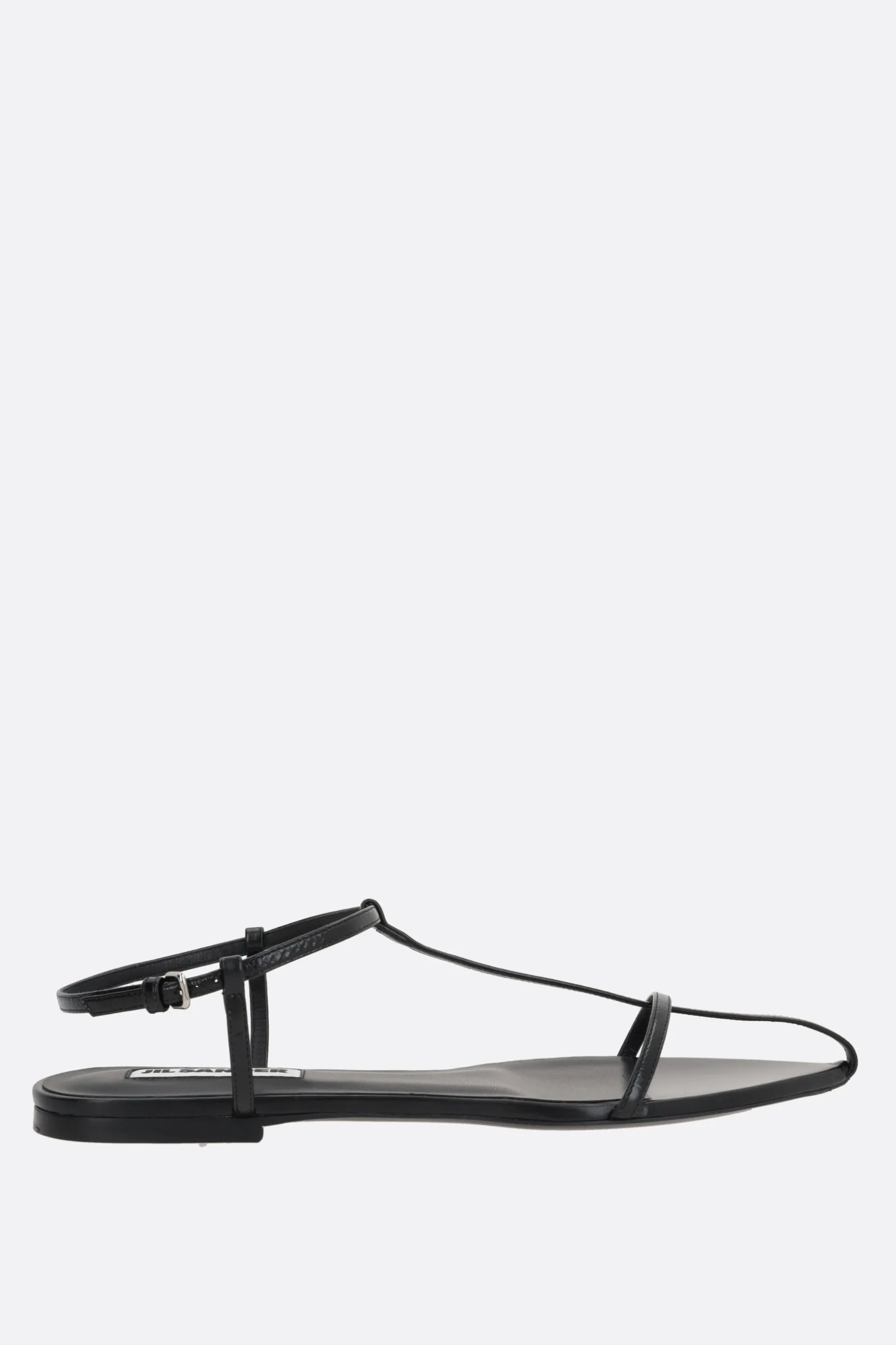 Sandali>JIL SANDER sandalo flat in pelle effetto Paper Nero