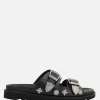 Sandali>TOGA PULLA sandalo flat in pelle liscia con borchie Nero