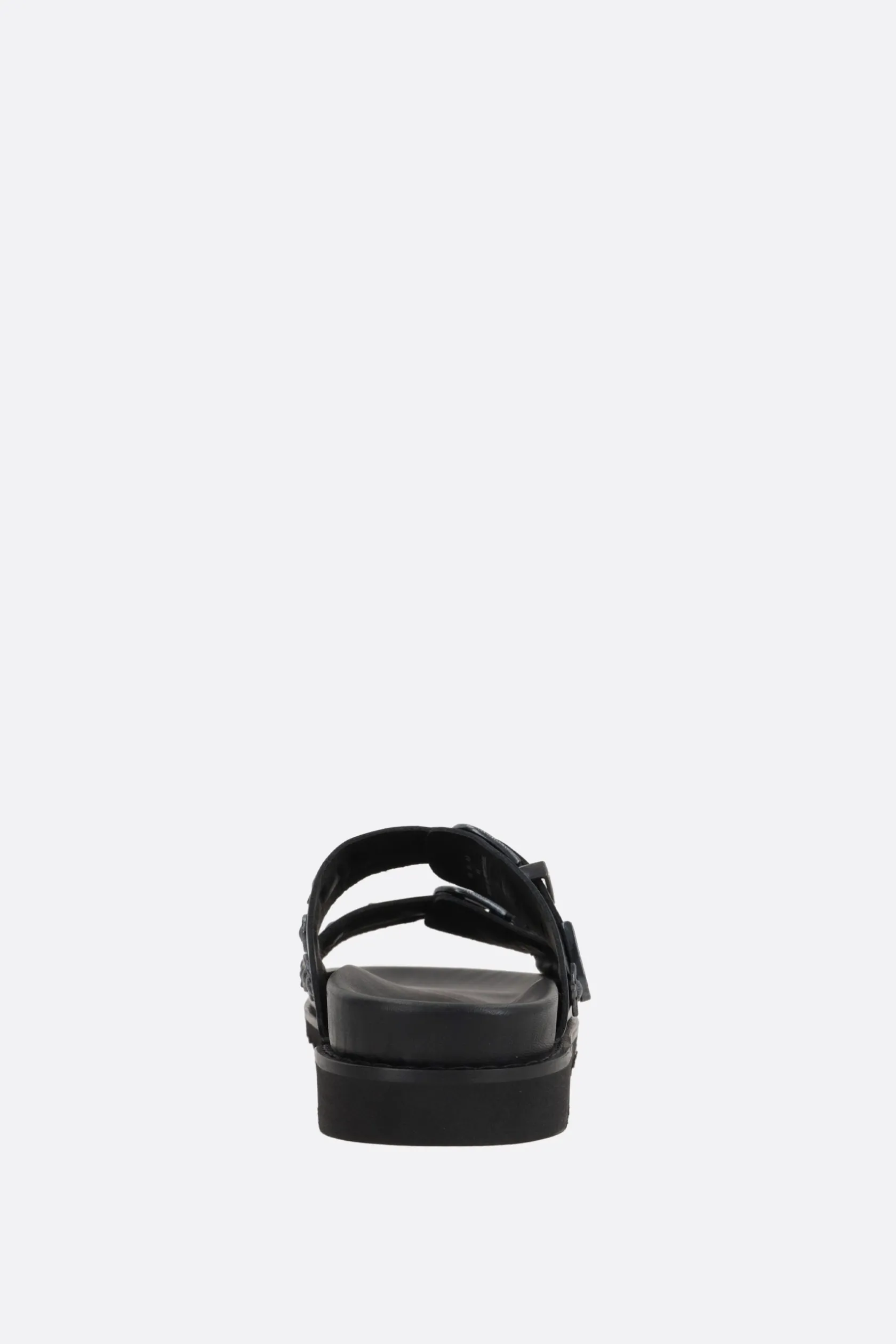 Sandali Flat>TOGA VIRILIS sandalo flat in pelle liscia con borchie Nero