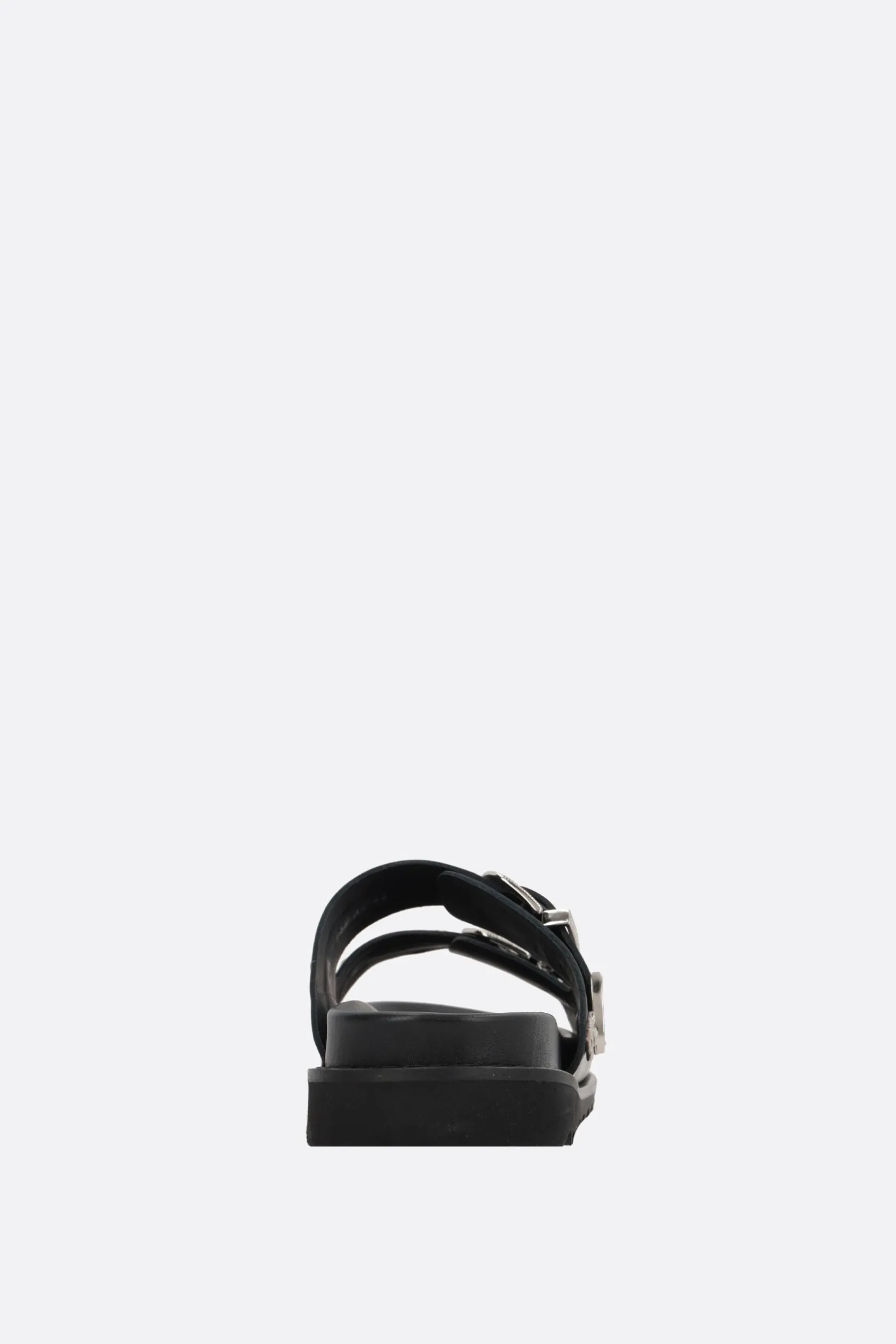 Sandali Flat>TOGA VIRILIS sandalo flat in pelle liscia con borchie Nero