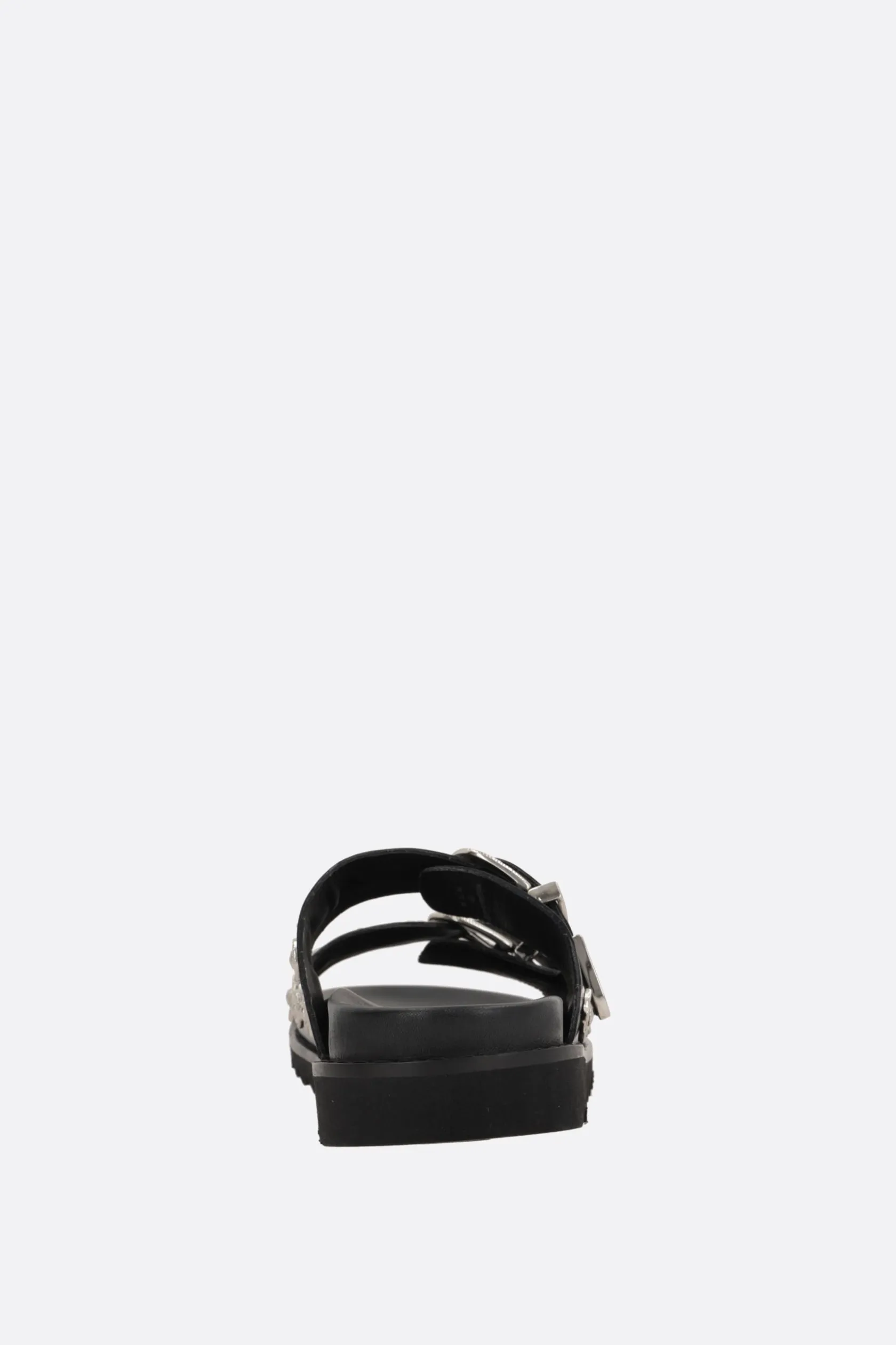 Sandali>TOGA PULLA sandalo flat in pelle liscia con borchie Nero