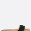 Sandali>PALOMA BARCELO' sandalo flat Molly in raso crochet e rafia Nero