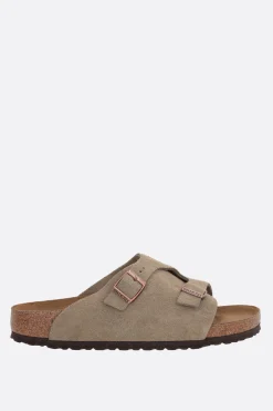 Sandali Flat>BIRKENSTOCK sandalo flat Zürich BS in suede (Narrow Fit) Neutro