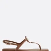 Sandali>ROGER VIVIER sandalo infradito Viv' by the Sea in pelle liscia Marrone