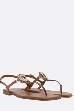 Sandali>ROGER VIVIER sandalo infradito Viv' by the Sea in pelle liscia Marrone