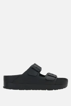Sandali>BIRKENSTOCK sandalo platform Arizona PAP Flex in pelle liscia (Narrow Fit) Nero