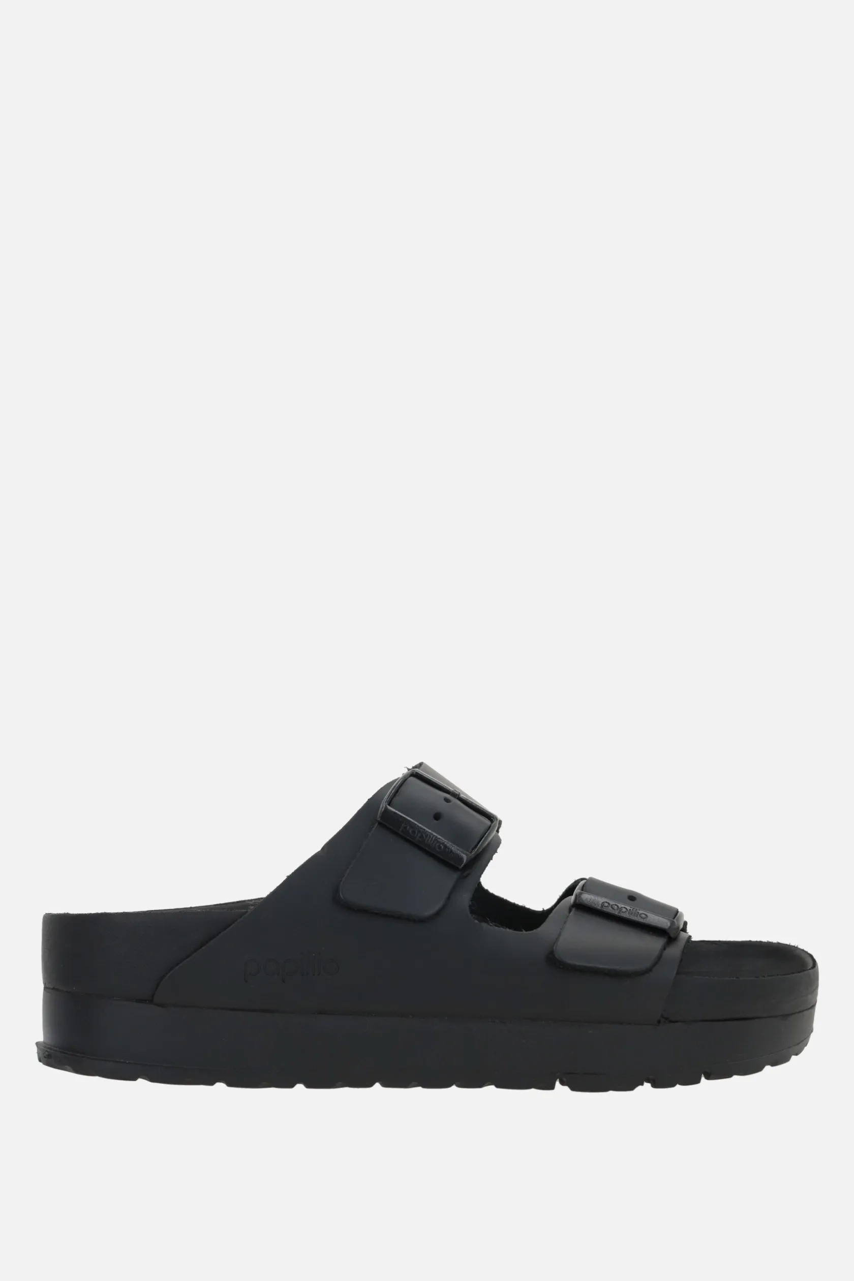 Sandali>BIRKENSTOCK sandalo platform Arizona PAP Flex in pelle liscia (Narrow Fit) Nero