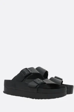 Sandali>BIRKENSTOCK sandalo platform Arizona PAP Flex in pelle liscia (Narrow Fit) Nero