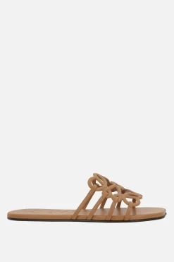 Sandali>LOEWE sandalo slide Anagram Petal in pelle liscia Marrone