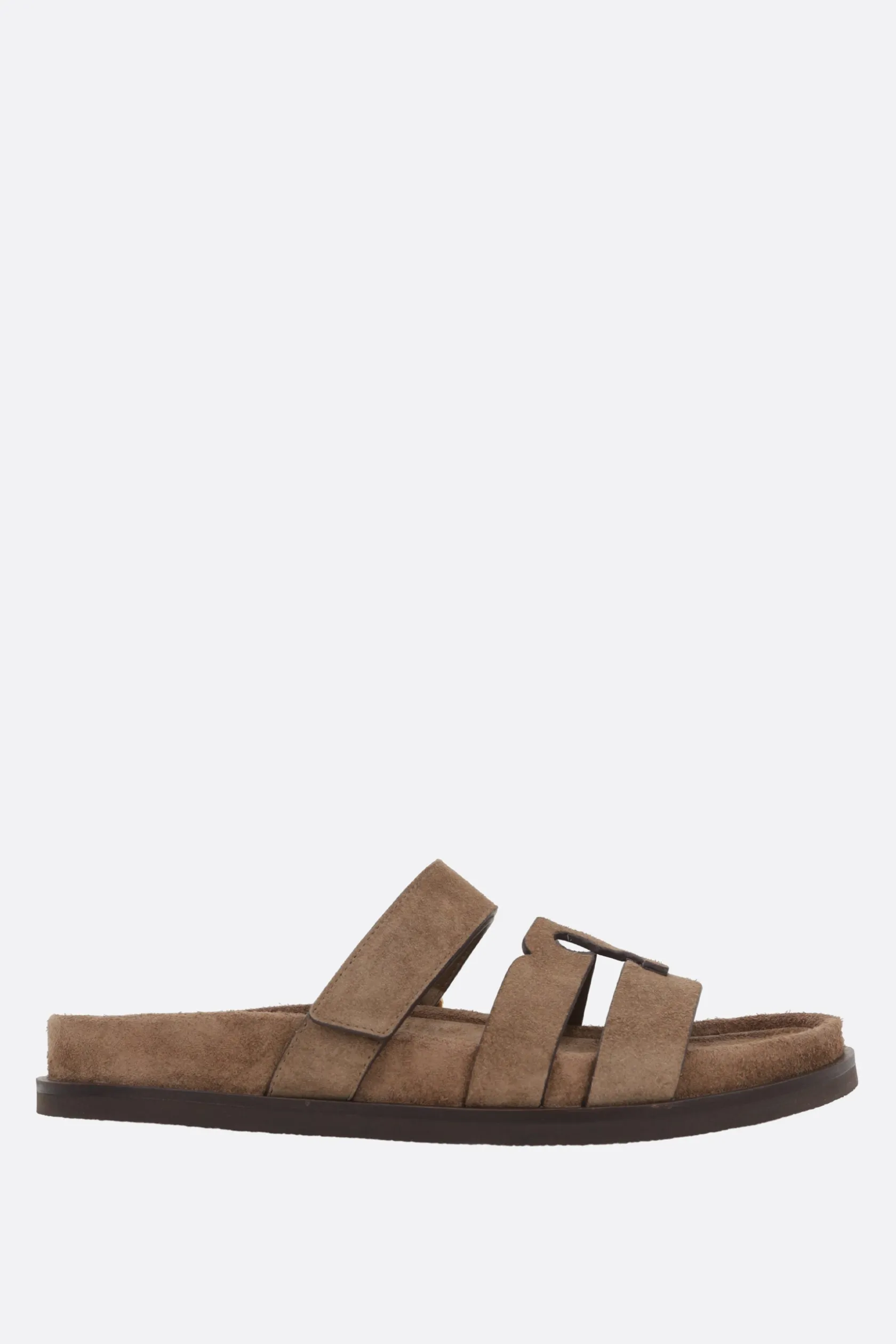 Sandali>TORY BURCH sandalo slide Ines Sport in suede Marrone
