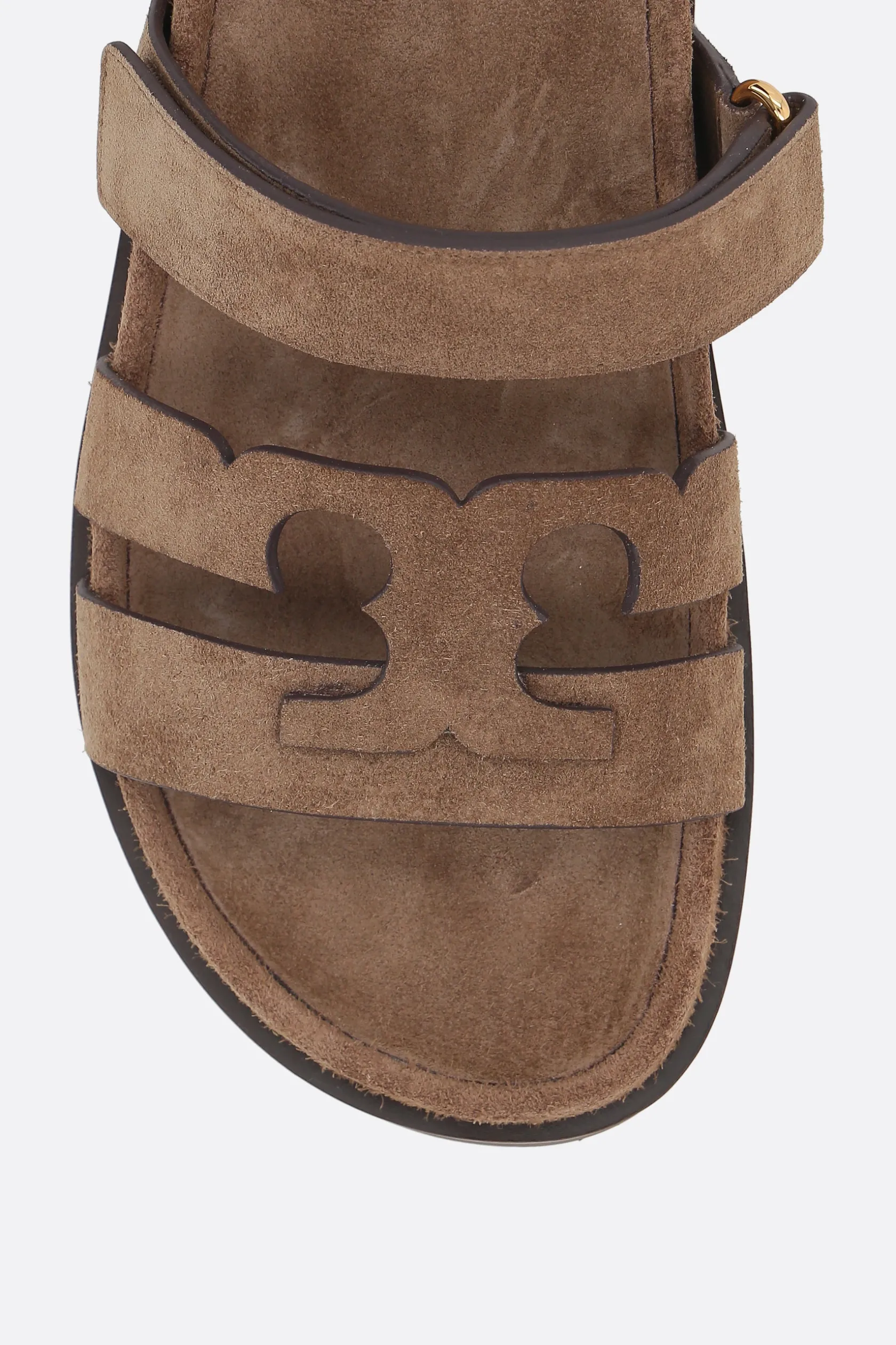 Sandali>TORY BURCH sandalo slide Ines Sport in suede Marrone