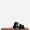 Sandali>CHLOÉ sandalo slide Woody in canvas Nero
