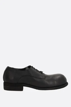 Scarpe Basse>GUIDI scarpa derby in pelle liscia Nero