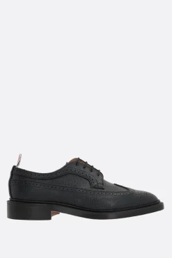 Scarpe Stringate>THOM BROWNE scarpa derby in pelle pebble grain Nero