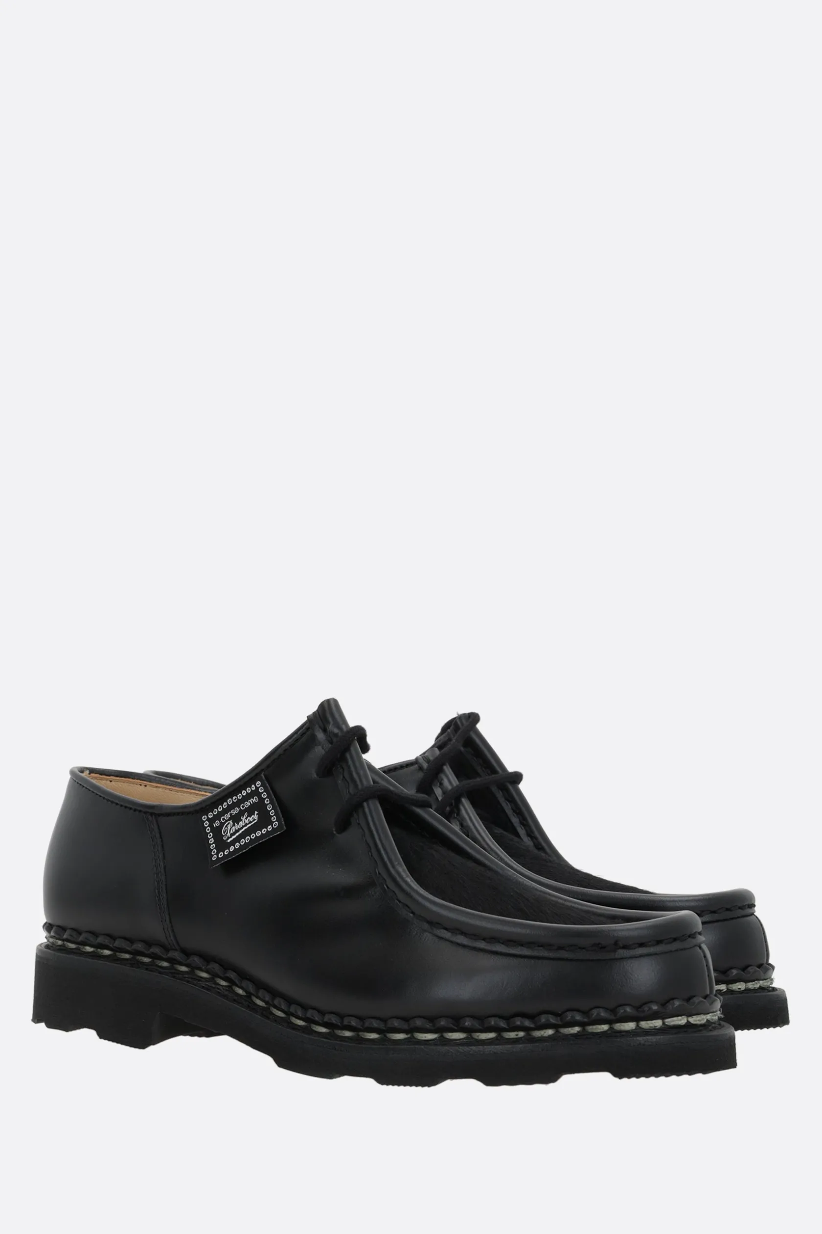 Scarpe Stringate>PARABOOT X 10 CORSO COMO scarpa derby Michael/Griff in pelle liscia e cavallino Nero