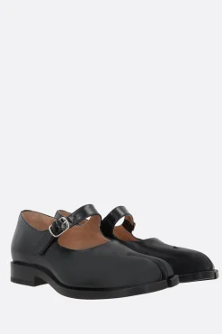Scarpe Basse>MAISON MARGIELA scarpa mary-jane Tabi in pelle liscia Nero